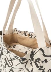 Women's cotton bag with flowers TOREN-0289-1P(W26), close-up of the product detail on a white background.