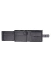Black men's leather wallet PORMS-0731-99(Z26), product view inside on white background.