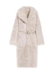 Cream double-sided women's sheepskin coat KOZDS-0091-1394(Z25)