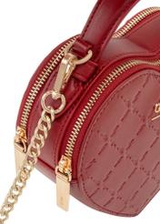 Red heart-shaped handbag TOREC-1154-4B(W26), close-up of product detail on white background.