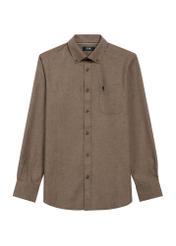 Men's brown shirt KOSMT-0299A-1I(Z26), product view from the front on a white background.