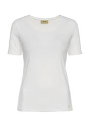 Cream-colored basic women's T-shirt TSHDT-0114-12(Z24)-03