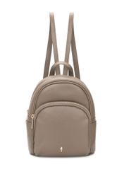 Dark beige leather women's backpack TORES-1089A-1K(W26) - front product view, on white background.