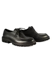 Black men's leather shoes BUTYM-0524-99(Z25), diagonal product view on white background.