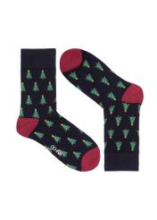 Men's navy blue Christmas socks SKAMT-0179-69(Z24)-01