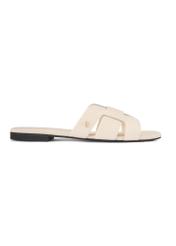 Women's white braided flip-flops BUTYD-0904D-0B(W26), side view of the product on a white background.