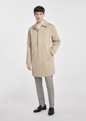 Long beige men's transitional jacket KURMT-0372-81(W25)-02