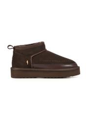 Brown women's snow boots BUTYD-1220-89(Z25) - side view of the product on a white background.