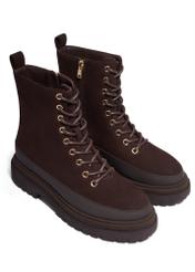 Women's leather ankle boots BUTYD-1342-1I(Z26), diagonal product view on a white background.