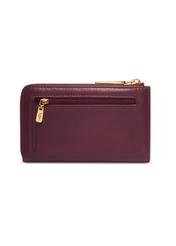 Burgundy women's leather wallet PORES-0997-4D(Z26), product view from the back on a light background.