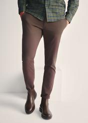 Men's brown leather Chelsea boots BUTYM-0521-1I(Z26), front view of the product on the model's feet.