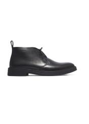 Men's black leather ankle boots BUTYM-0575-99(Z26), side view of the product on a white background.