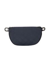 Navy blue women's waist bag with monogram TOREN-0356-7E(Z26), rear view on a white background.