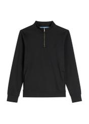 Black men's sweatshirt with stand-up collar BLZMT-0080-99(W26) - front product view, on a white background.