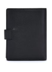 Men's leather wallet in black color PORMS-0630A-9I(W26), product view from the back on a white background.