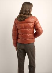 Women's jacket with a stand-up collar in red color KURDT-0669-3D(Z26)