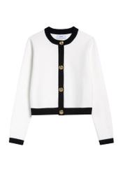 White women's cardigan KARDT-0053-12(Z25), product view from the front on a white background.