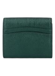 Small women's leather wallet in dark green color PORES-1029-8C(Z26), product view from the back on a white background.