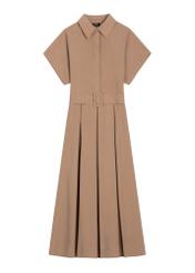 Modal midi shirt dress SUKDT-0283-1D(W26), front product view, isolated on white background.