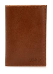 Men's cognac wallet PORMS-0300A-88(Z25), front product view on white background.