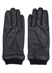 Men's leather gloves with wool lining REKMS-0091-99(Z26), back view of the product on a white background.