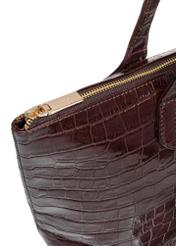 Women's brown leather shopper handbag TORES-0939F-1H(W26), close-up of the product detail on a white background.