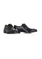 Black leather men's suit half shoes BUTYM-0453-99(W24)-02