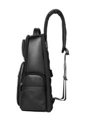 Black large men's backpack PLCMS-0026-99(Z26), product view from the side on a white background.
