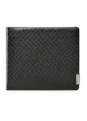 Black leather men's wallet with logo PORMS-0665-99(Z25)