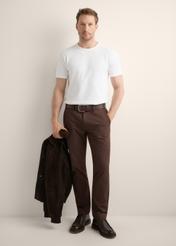 Men's white cotton T-shirt TSHMT-0153-0A(Z26), front view of the product on the model. Full body visible.