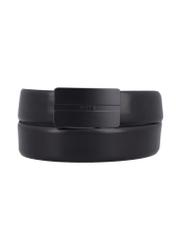 Men's black leather belt PASMS-0291-99(Z26)
