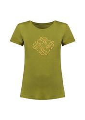 Women's khaki t-shirt with oriole TSHDT-0078-55(Z21)-02