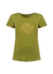 Women's khaki t-shirt with oriole TSHDT-0078-55(Z21)-02