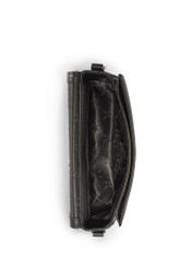 Black leather small women's handbag TORES-1101A-99(Z25), view of the inside of the product on a white background.