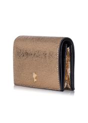 Women's small gold leather wallet PORES-0878-28(Z23)-02