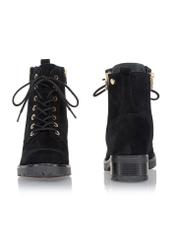 Women's black suede leather boots BUTYD-0937A-98(Z23)-03