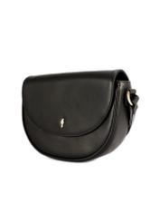 Black leather small handbag TORES-1260-99(W26) - diagonal product view, on a white background.
