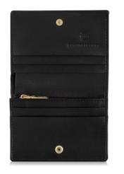 Women's small black leather wallet PORES-0884-99(Z23)-04