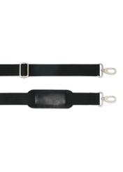 Men's leather briefcase TORMS-0478-99(Z25), close-up of the product's detachable strap, view on a white background.