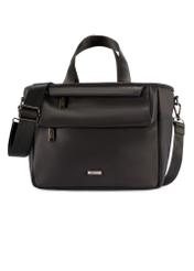 Black lunchbox bag TOREN-0346-99(W26) - front product view, on white background.