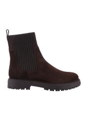 Women's brown suede Chelsea boots BUTYD-1194-1I(Z26), product view from the side on a white background.