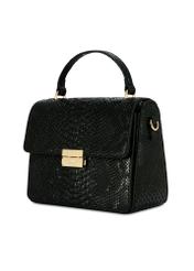 Black women's trunk handbag TOREC-1080-98(Z25), diagonal product view on a white background.