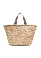 Straw women's basket bag TOREC-0945A-25(W25), product view from the back on a white background.