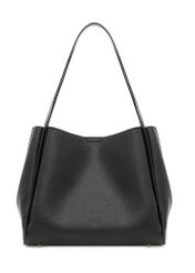 Black women's shopper bag TOREC-1183-99(W26) - product view from the back, on a white background.