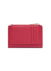 Red leather women's wallet PORES-1015R-4B(Z26), product view from the back on a white background.