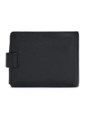 Black men's wallet made of genuine leather PORMS-0631A-99(Z25), product view from the back on a white background.