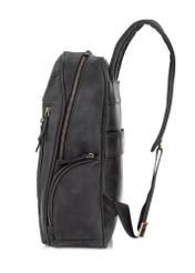 Black leather men's backpack TORMS-0300-99(W23)-03