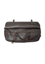 Brown leather travel bag TORMS-0520-1H(Z26), top view of the product on a white background.