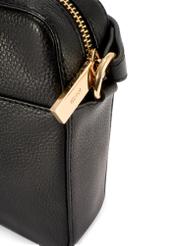 Black small leather women's handbag TORES-1269-9I(W26), close-up of the product detail on a white background.