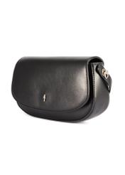 Small black women's messenger bag TOREC-1185-99(W26), diagonal product view on a white background.